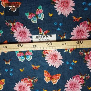 Toile de coton Papillon fleuri