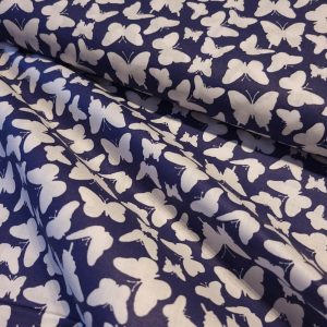 Tissu Coton Papillon Bleu, Oeko-Tex. ( Réf. : 137C )