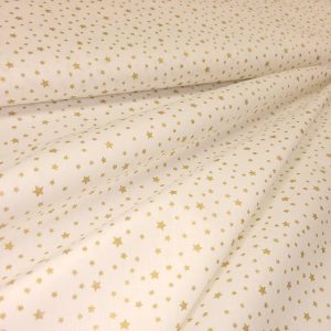 Tissu Coton Etoiles dorées, Oeko-Tex et REACH. ( Réf. : 153C )