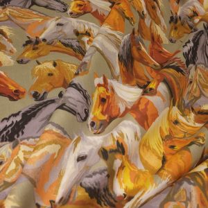 Tissu Coton Chevaux Équestre, Oeko-Tex. ( Réf. : 179C )