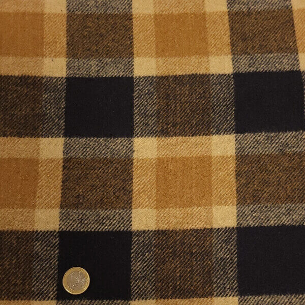 Tissu Lainage à carreaux marron et noir ( Réf. : 7LA ) – Image 2