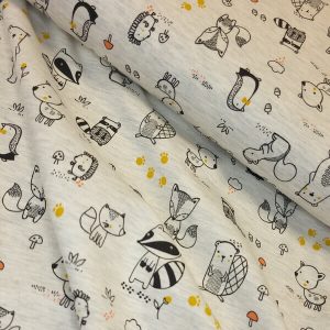 Tissu Jersey Animaux gris