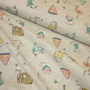 Tissu Jersey Petits dessins rigolos