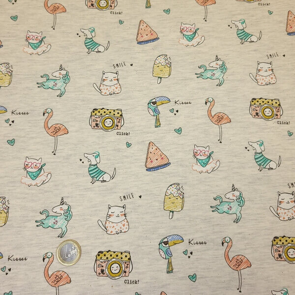 Tissu Jersey Petits dessins rigolos – Image 2