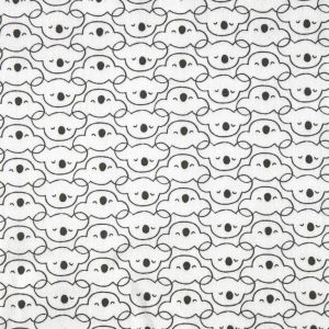 Tissu Jersey Blanc Motifs Koalas Domotex - Création Française ( Réf. : 8JDOM )