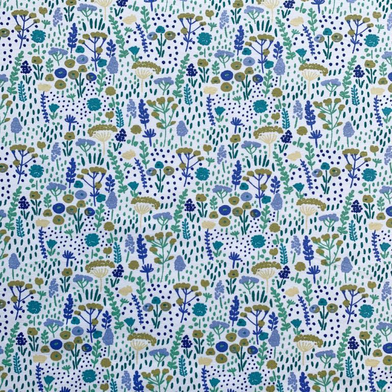 Tissu Jersey Fleurs et nature Domotex - Création Française ( Réf. : 3JDOM )