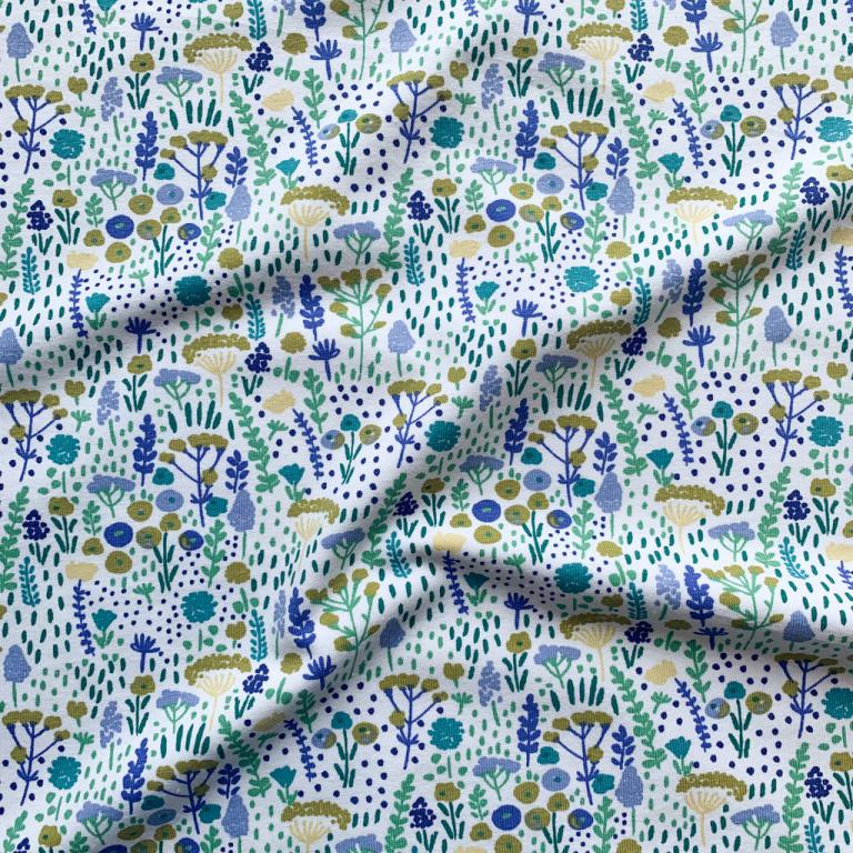 Tissu Jersey Fleurs et nature Domotex - Création Française ( Réf. : 3JDOM )